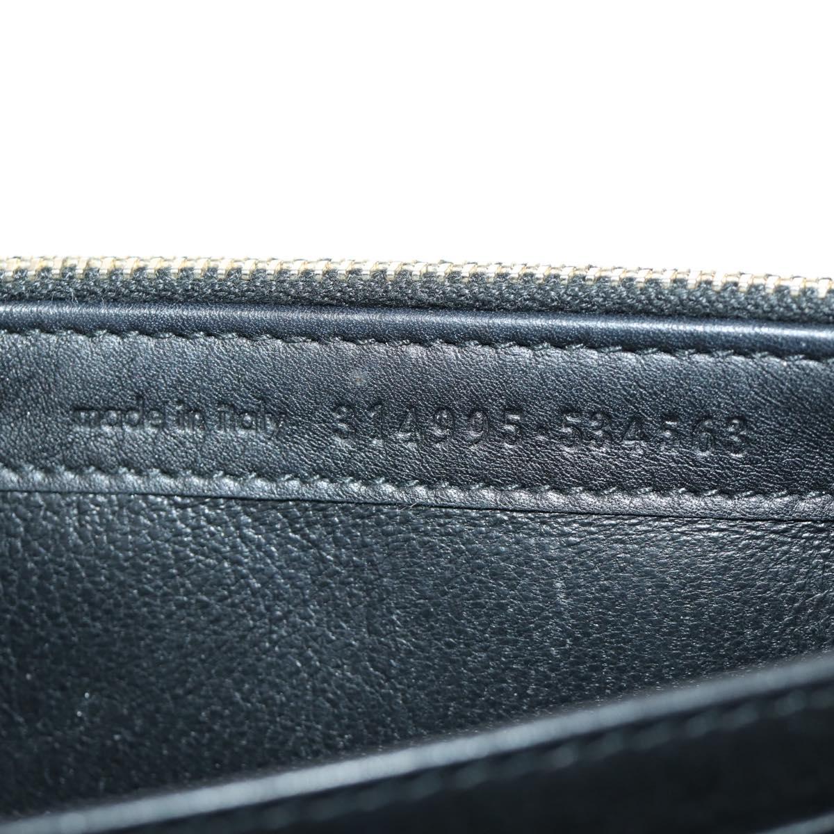 SAINT LAURENT Y Line Long Wallet Leather Black Gold 314995 Auth 190428A