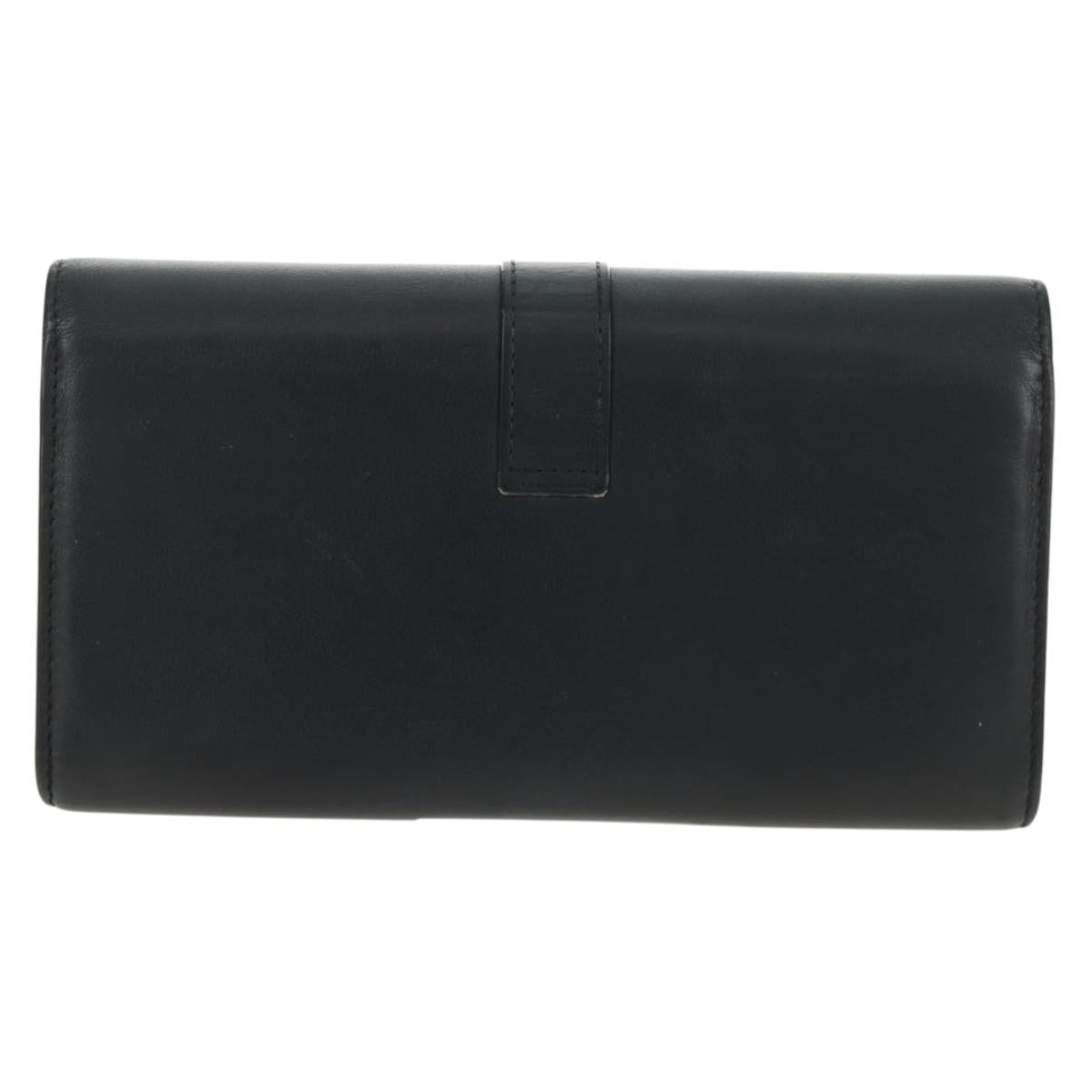 SAINT LAURENT Y Line Long Wallet Leather Black Gold 314995 Auth 190428A