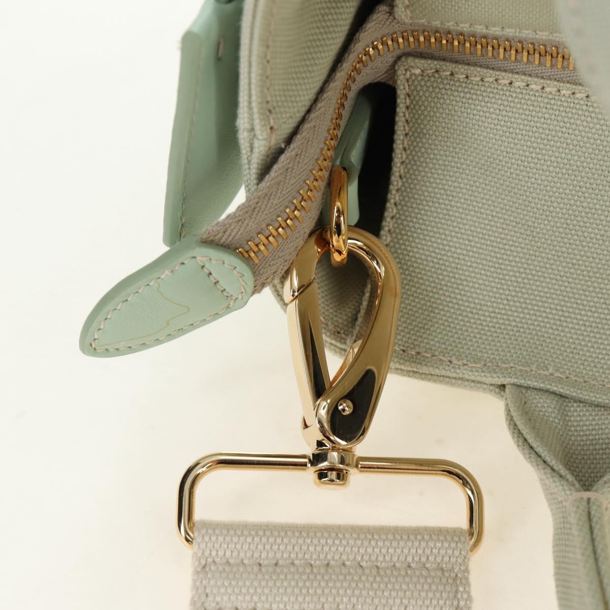 PRADA Hand Bag Rattan 2way Green Gold Auth 190430SAM
