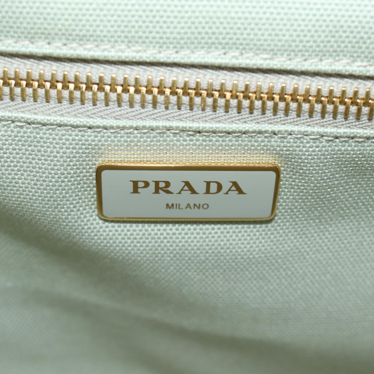 PRADA Hand Bag Rattan 2way Green Gold Auth 190430SAM