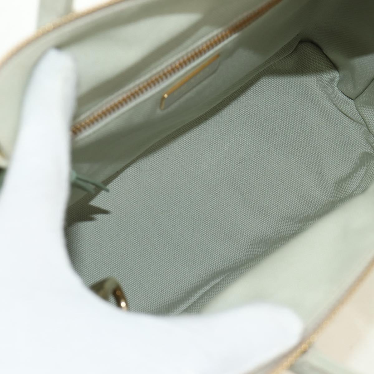 PRADA Hand Bag Rattan 2way Green Gold Auth 190430SAM