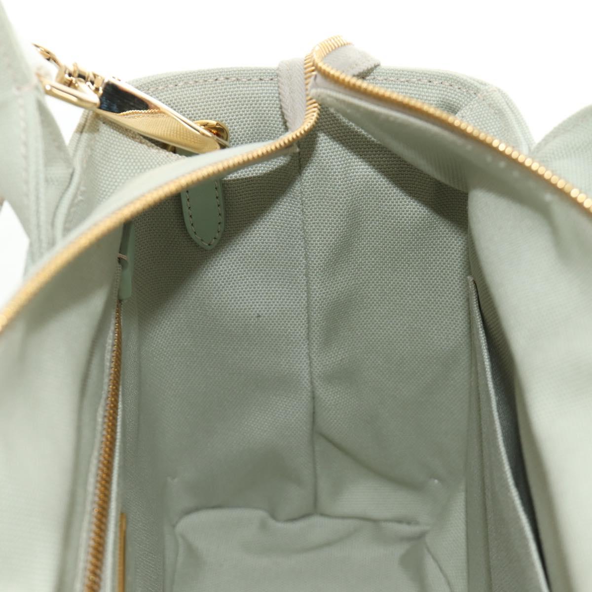 PRADA Hand Bag Rattan 2way Green Gold Auth 190430SAM