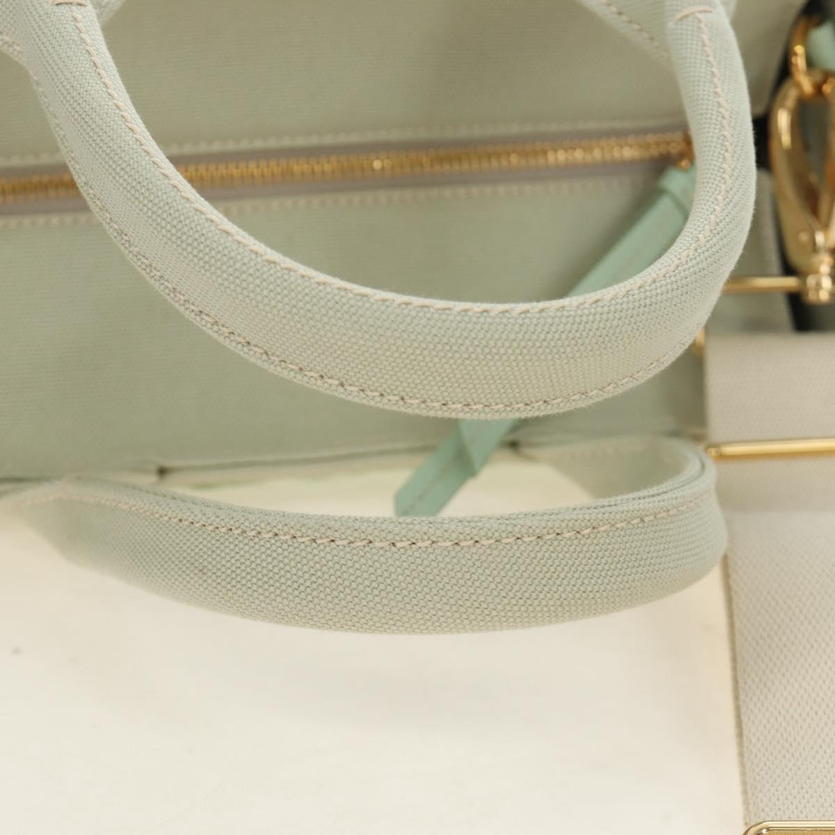 PRADA Hand Bag Rattan 2way Green Gold Auth 190430SAM