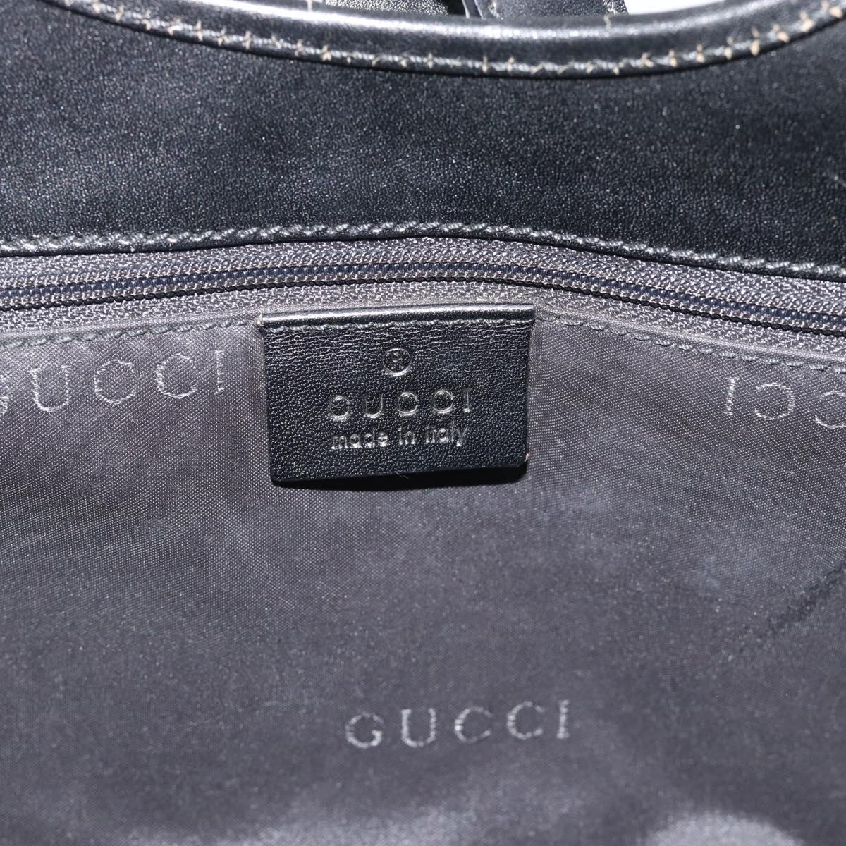 GUCCI GG Canvas Jackie Hand Bag Black Silver 002 1067 Auth 190433A