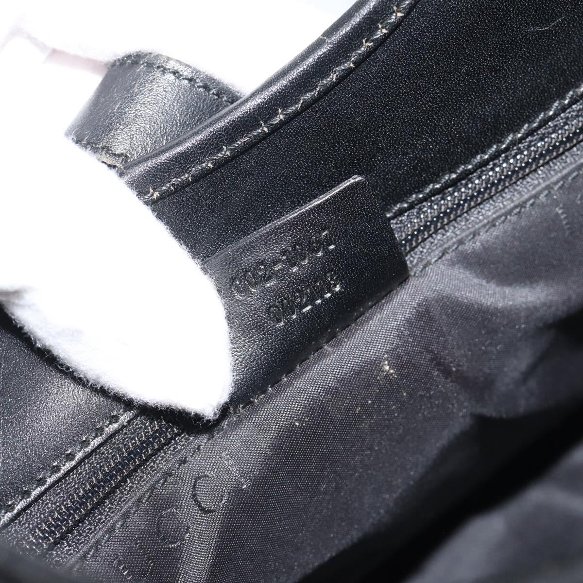 GUCCI GG Canvas Jackie Hand Bag Black Silver 002 1067 Auth 190433A