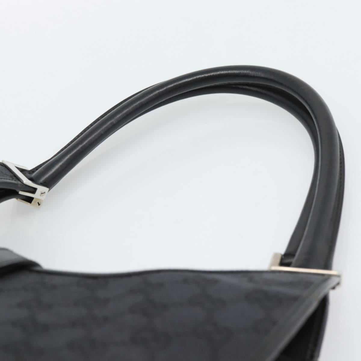 GUCCI GG Canvas Jackie Hand Bag Black Silver 002 1067 Auth 190433A