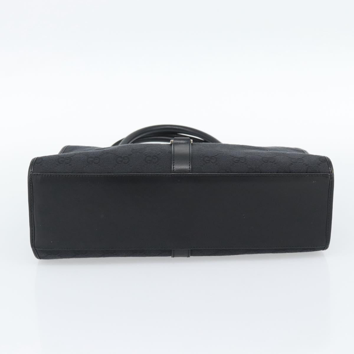 GUCCI GG Canvas Jackie Hand Bag Black Silver 002 1067 Auth 190433A