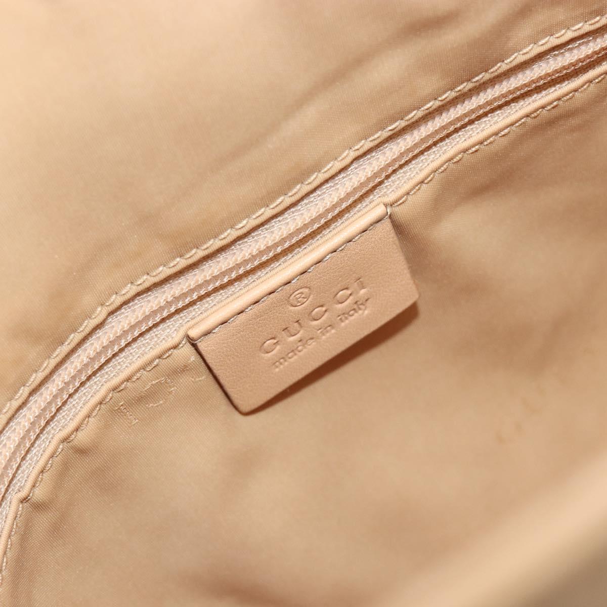 GUCCI Jackie Shoulder Bag Leather Beige Silver 001 3734 Auth 190435V