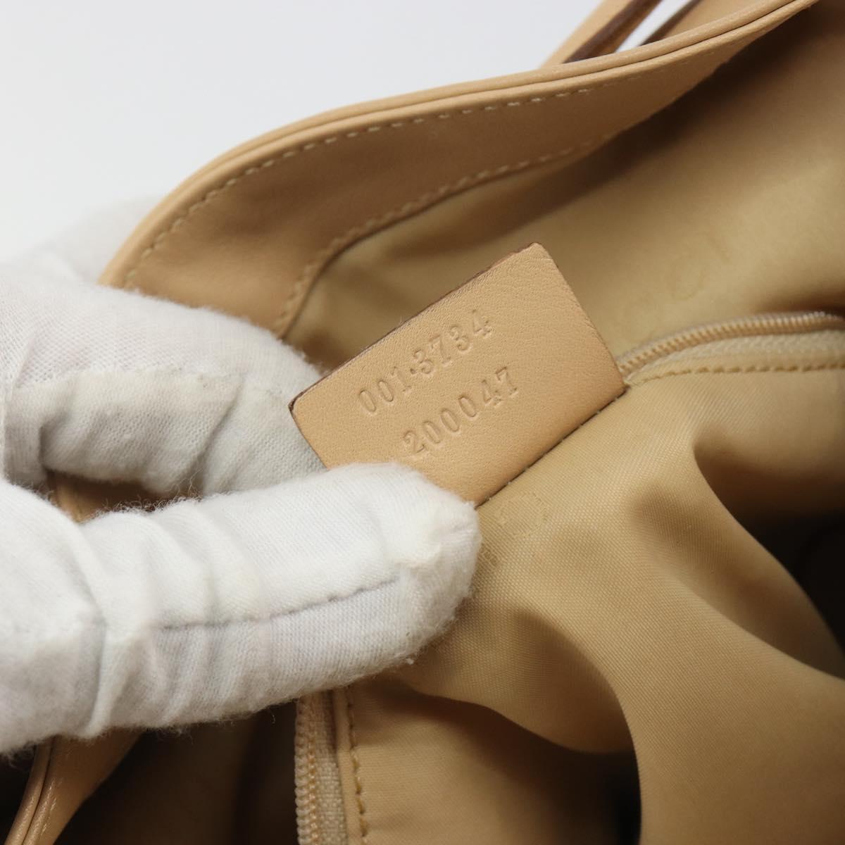GUCCI Jackie Shoulder Bag Leather Beige Silver 001 3734 Auth 190435V