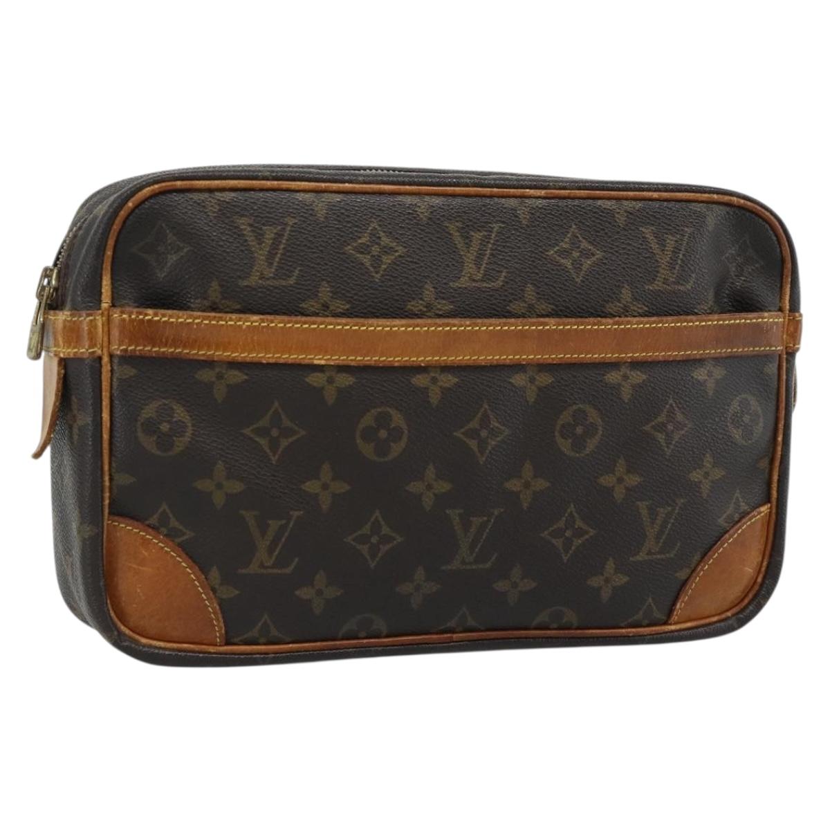LOUIS VUITTON Monogram Compiegne 28 Clutch Bag M51845 LV Auth 190436