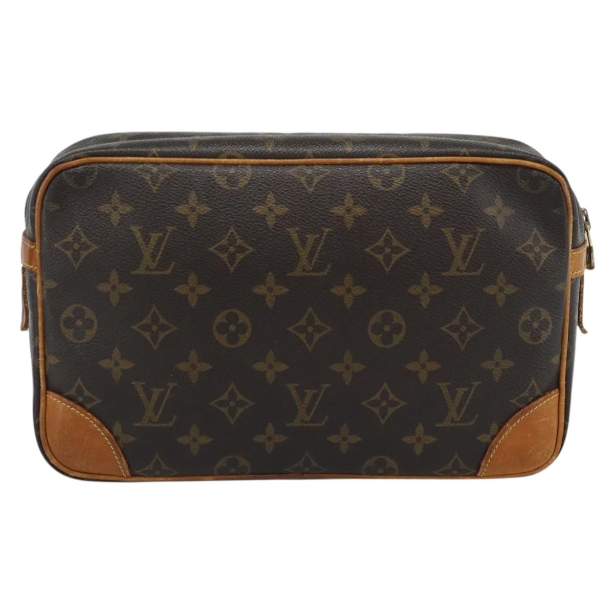 LOUIS VUITTON Monogram Compiegne 28 Clutch Bag M51845 LV Auth 190436