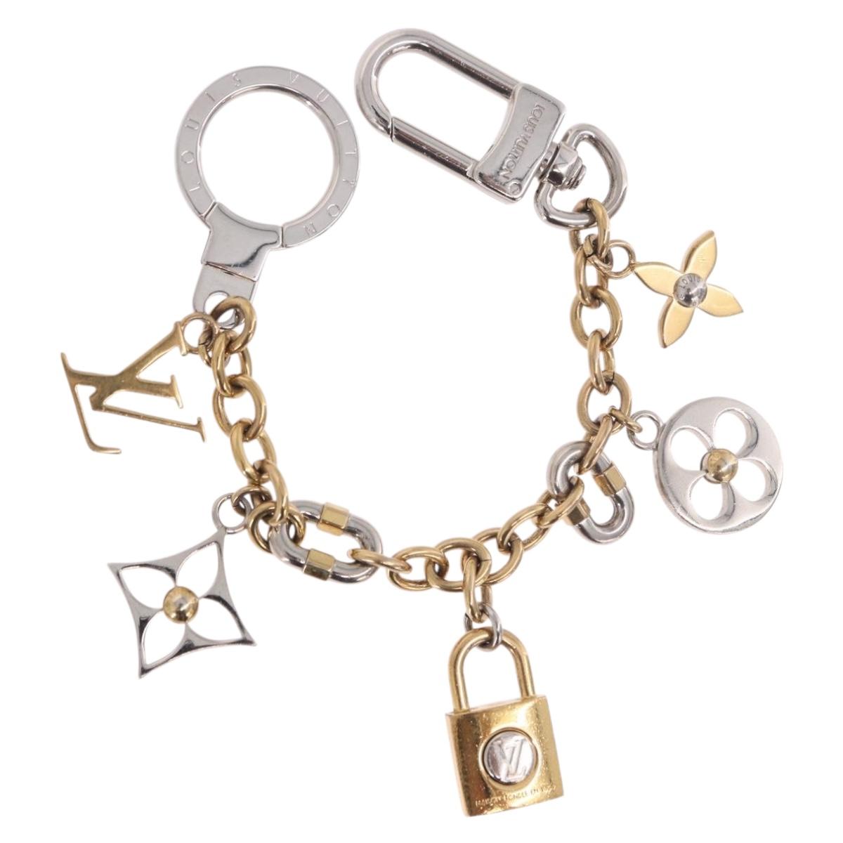 LOUIS VUITTON Chain LV Padlock Bag Charm metal Gold Tone M00538 LV Auth 190446M