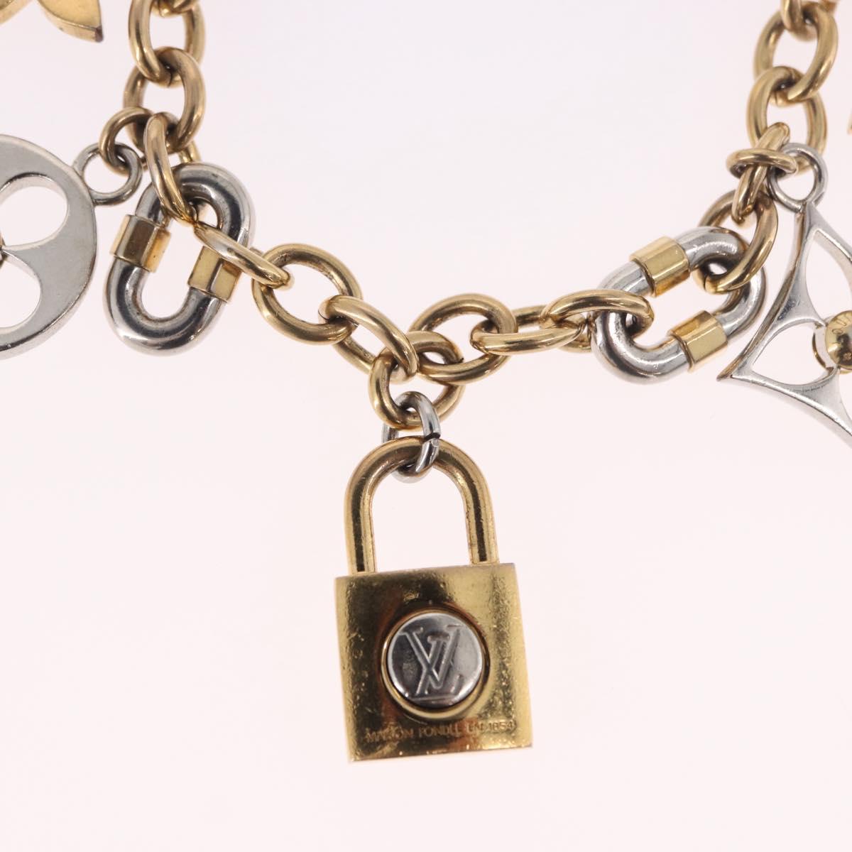 LOUIS VUITTON Chain LV Padlock Bag Charm metal Gold Tone M00538 LV Auth 190446M