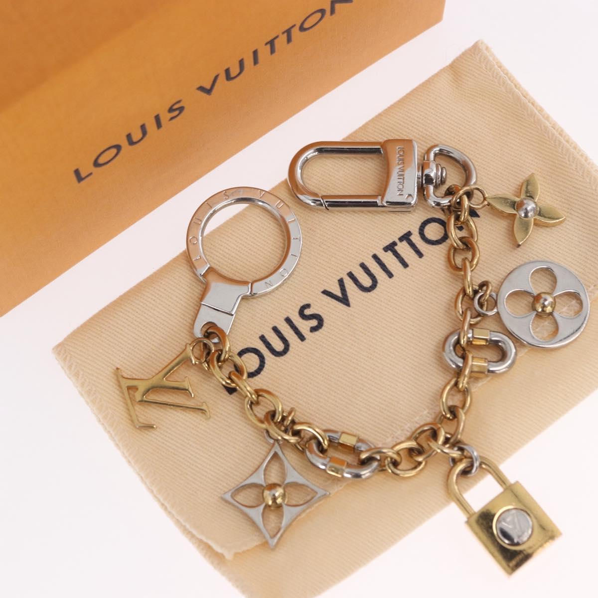LOUIS VUITTON Chain LV Padlock Bag Charm metal Gold Tone M00538 LV Auth 190446M