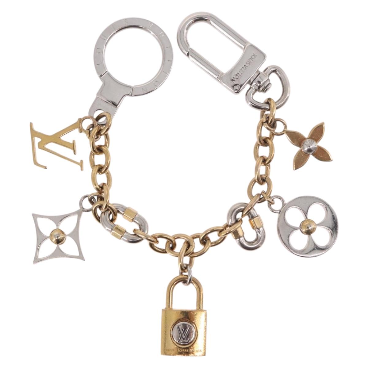 LOUIS VUITTON Chain LV Padlock Bag Charm metal Gold Tone M00538 LV Auth 190446M