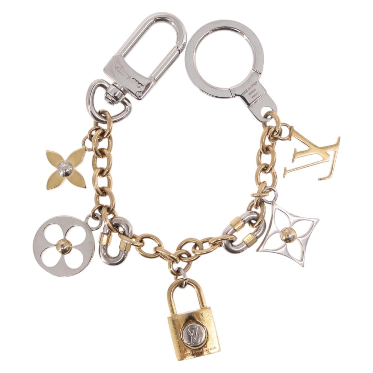 LOUIS VUITTON Chain LV Padlock Bag Charm metal Gold Tone M00538 LV Auth 190446M