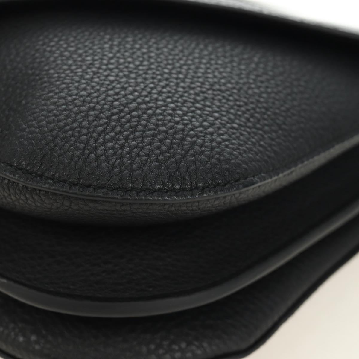 BOTTEGA VENETA Chain Shoulder Bag Leather 2way Black Gold Auth 190448V