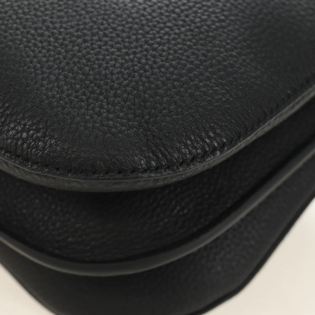 BOTTEGA VENETA Chain Shoulder Bag Leather 2way Black Gold Auth 190448V