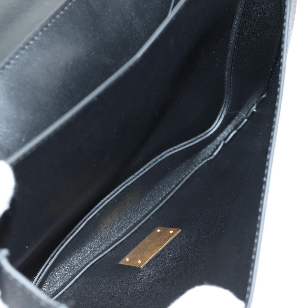 BOTTEGA VENETA Chain Shoulder Bag Leather 2way Black Gold Auth 190448V