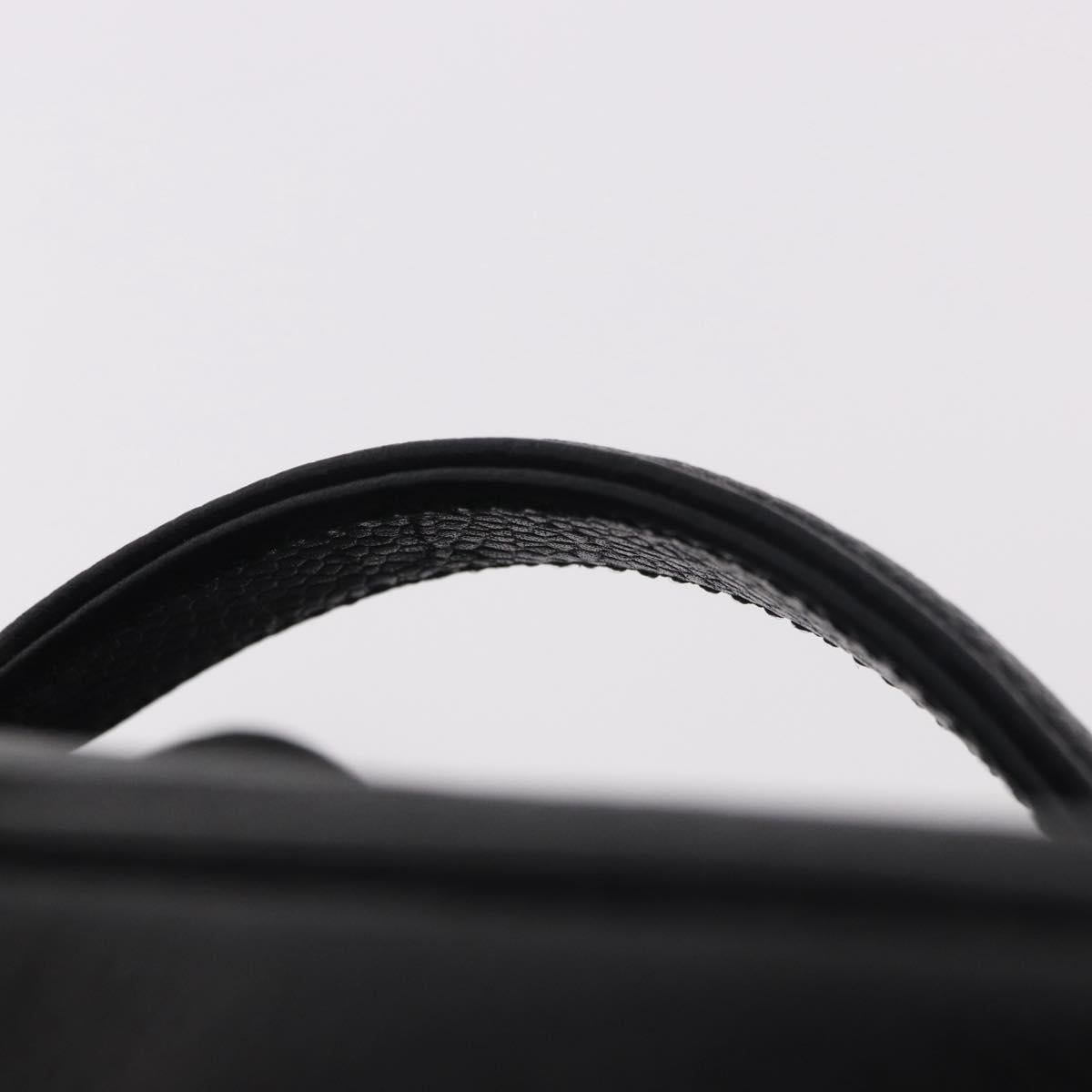 CHANEL Vanity Hand Bag Caviar Skin Black Gold CC Auth 190449V