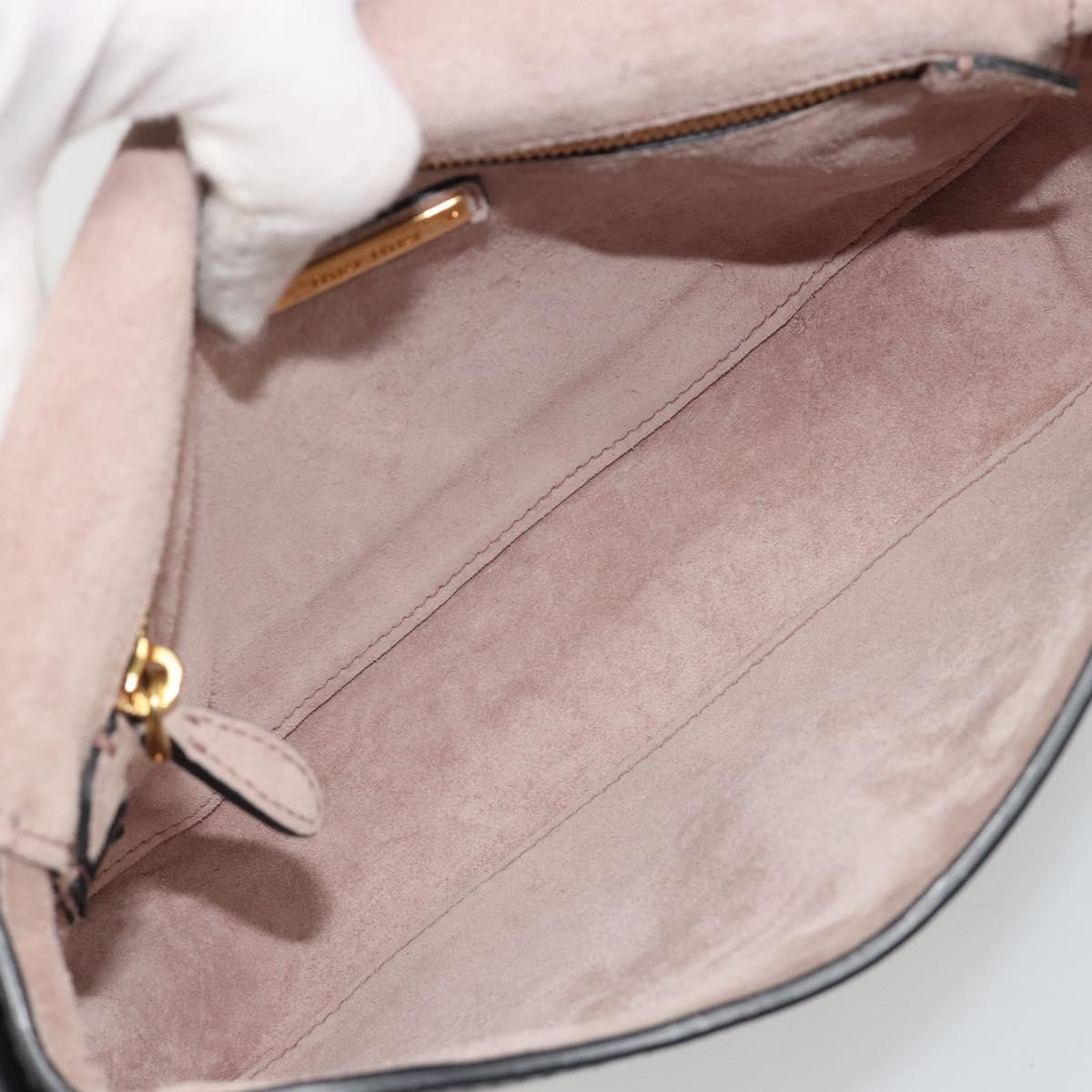 Miu Miu Shoulder Bag Leather Black Gold Auth 190450M