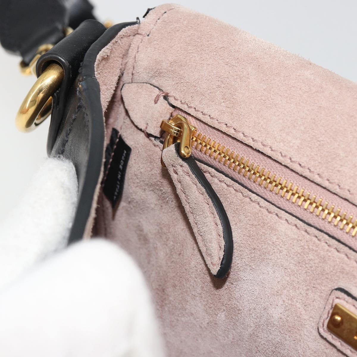 Miu Miu Shoulder Bag Leather Black Gold Auth 190450M