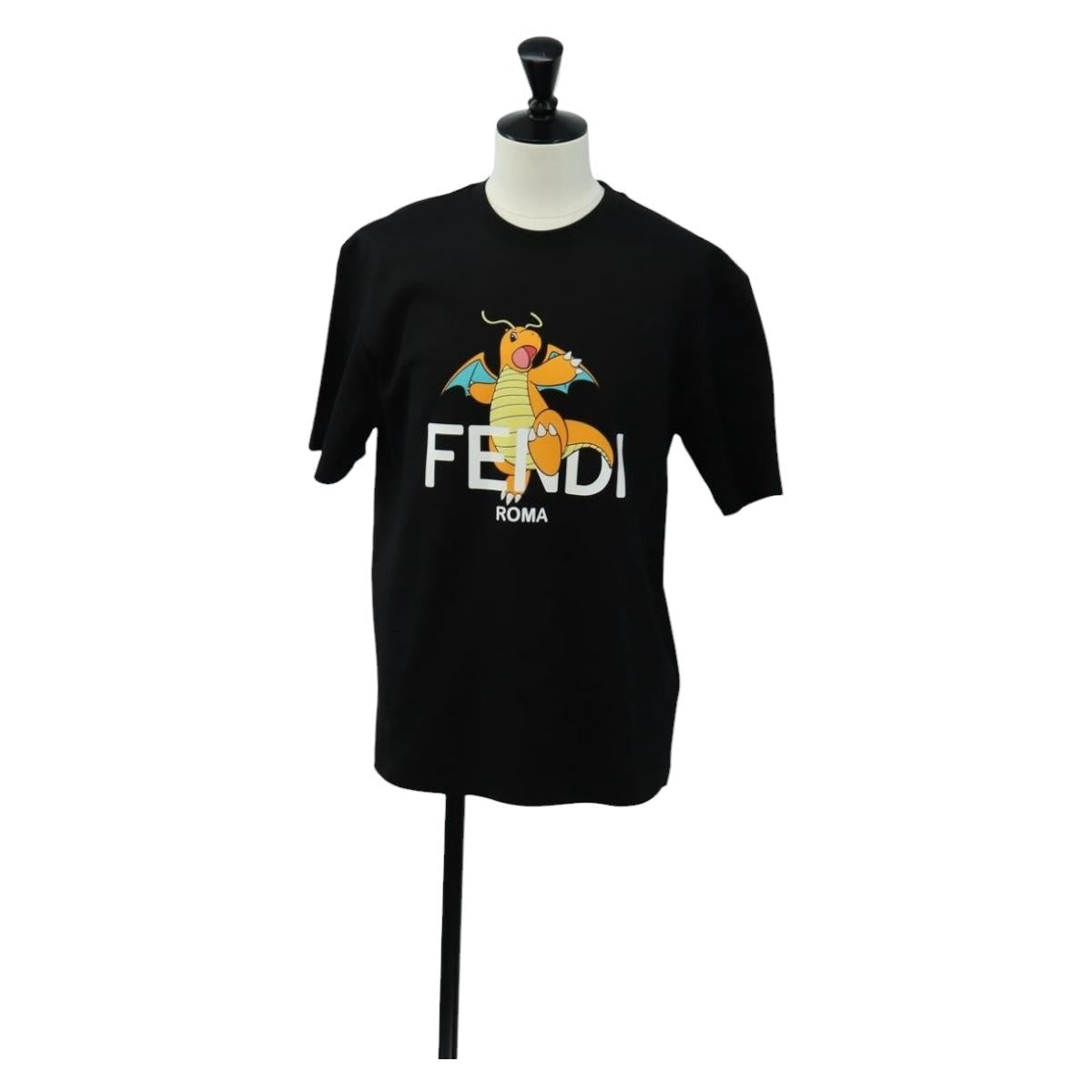 FENDI FENDI x FRGMT x POKÉMON Dragonite T-Shirt Cotton S Black Auth 190452SM