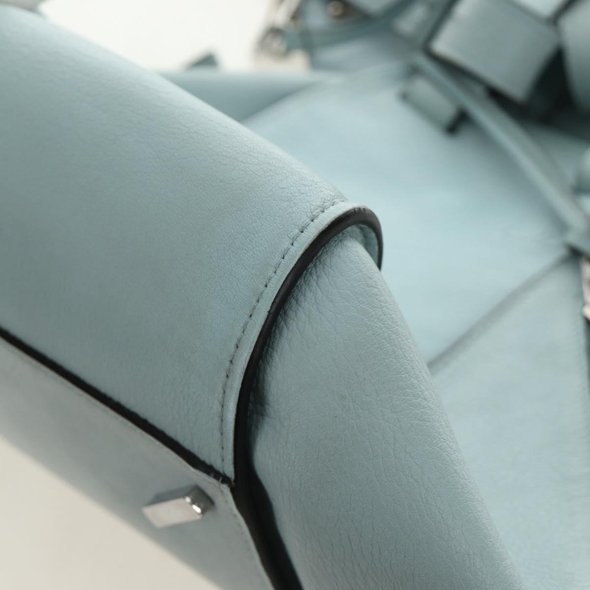 LOEWE Hammock Hand Bag Leather 2way Light Blue Silver Auth 190453A