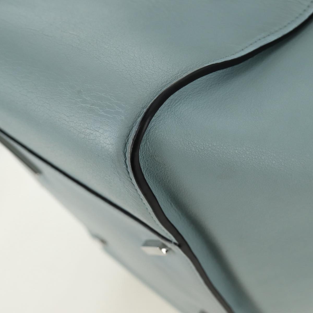 LOEWE Hammock Hand Bag Leather 2way Light Blue Silver Auth 190453A