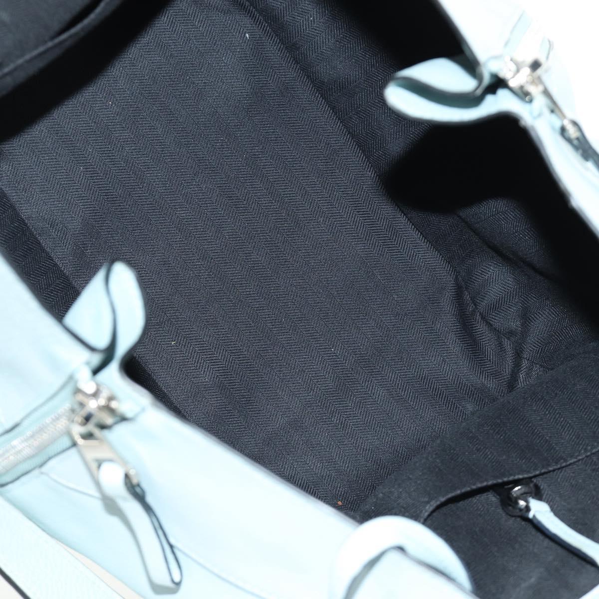 LOEWE Hammock Hand Bag Leather 2way Light Blue Silver Auth 190453A