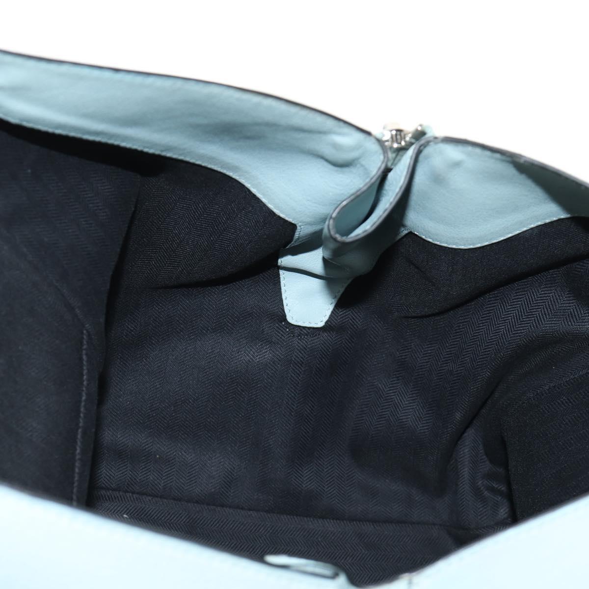 LOEWE Hammock Hand Bag Leather 2way Light Blue Silver Auth 190453A