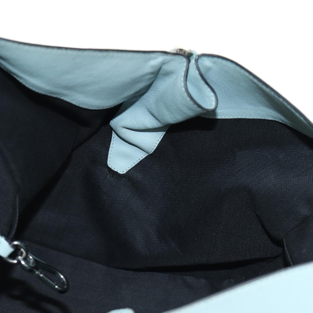 LOEWE Hammock Hand Bag Leather 2way Light Blue Silver Auth 190453A