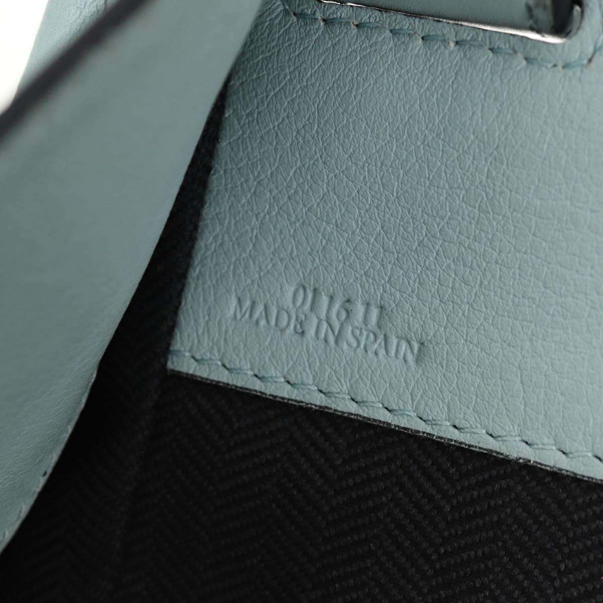 LOEWE Hammock Hand Bag Leather 2way Light Blue Silver Auth 190453A