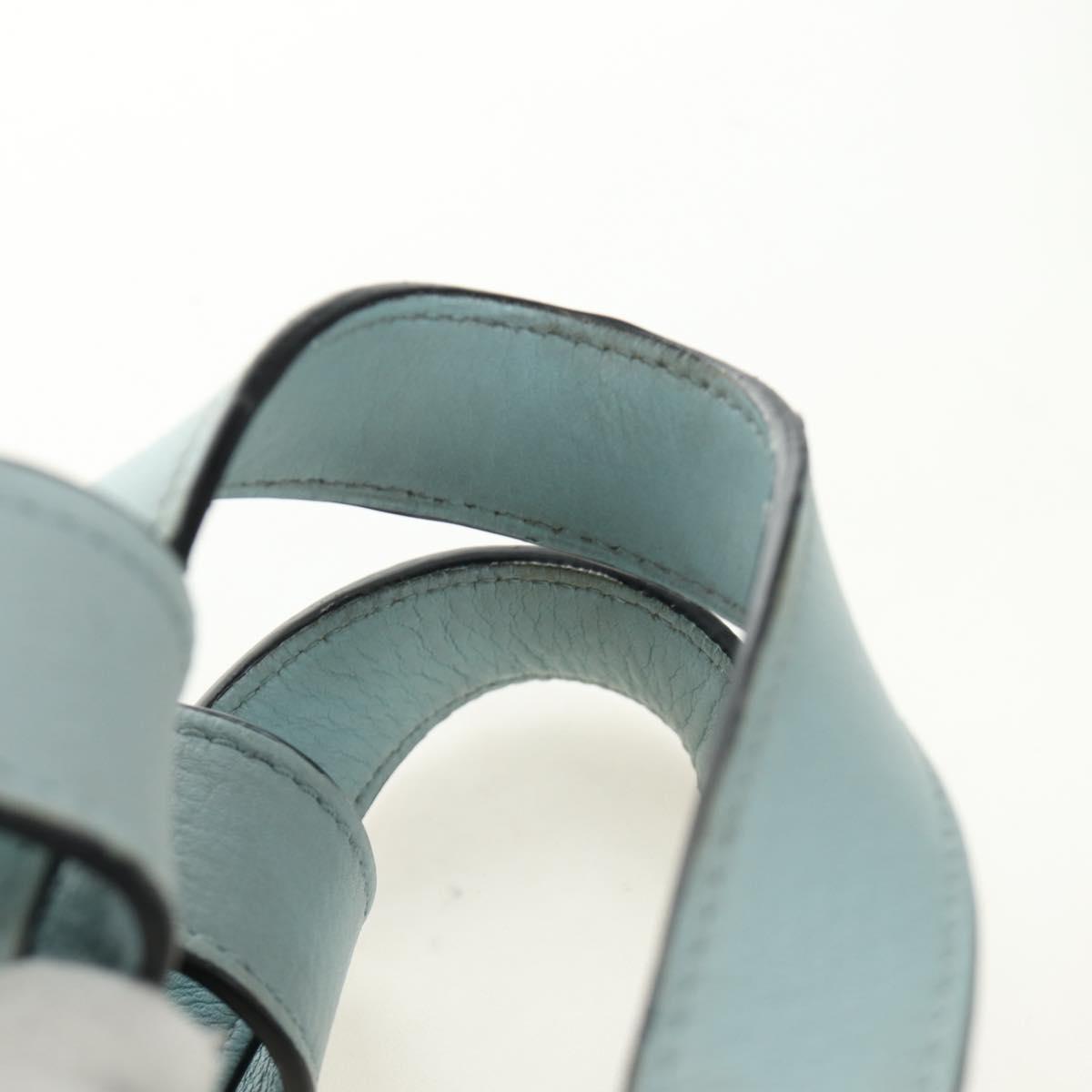LOEWE Hammock Hand Bag Leather 2way Light Blue Silver Auth 190453A