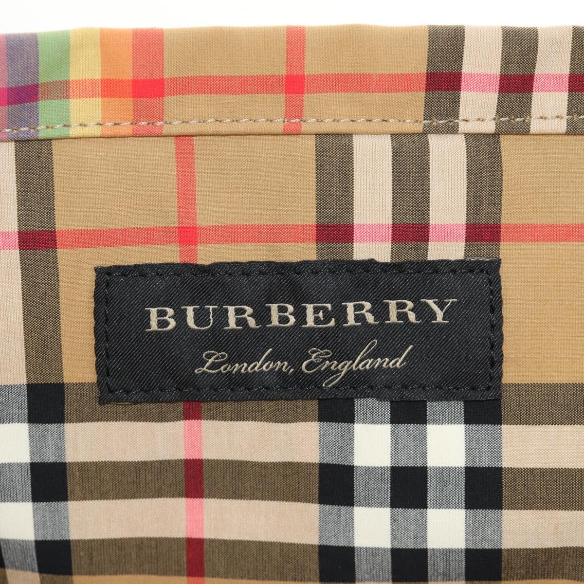 BURBERRY Nova Check Tote Bag Canvas Beige Silver Auth 190455M