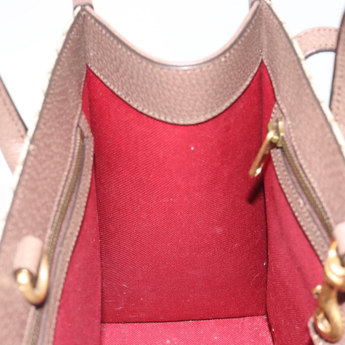 GUCCI GG Supreme Donald duck Hand Bag PVC 2way Beige Gold 648134 Auth 190456M