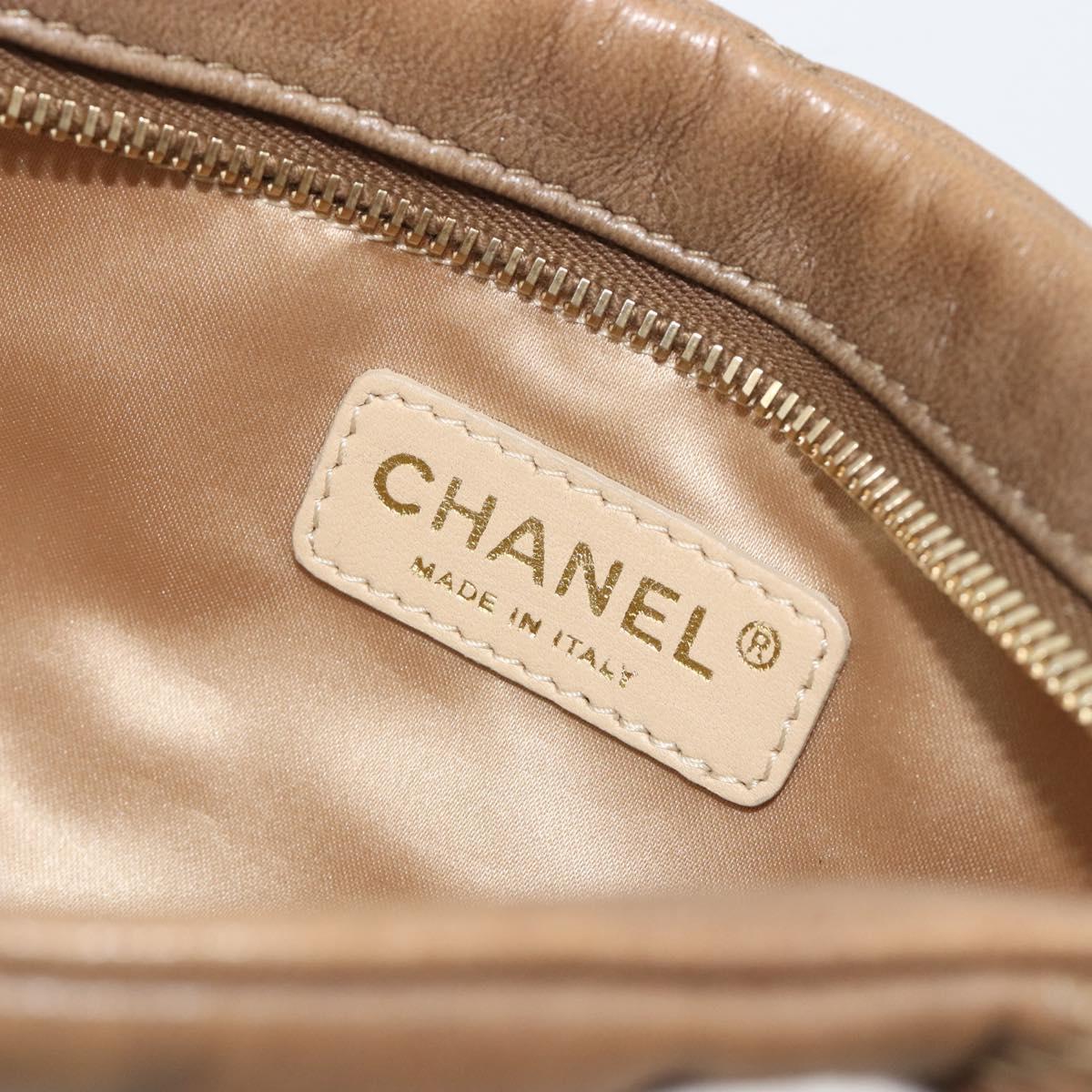 CHANEL Bubble Quilt Chain Shoulder Bag Lamb Skin Brown Gold CC Auth 190462SAV