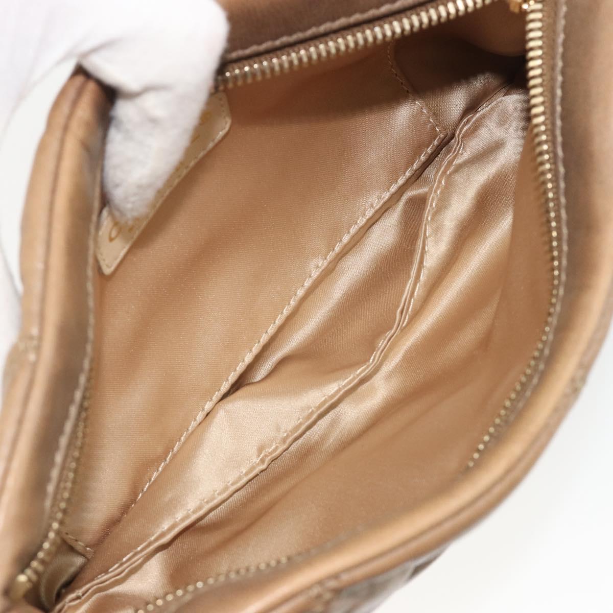 CHANEL Bubble Quilt Chain Shoulder Bag Lamb Skin Brown Gold CC Auth 190462SAV