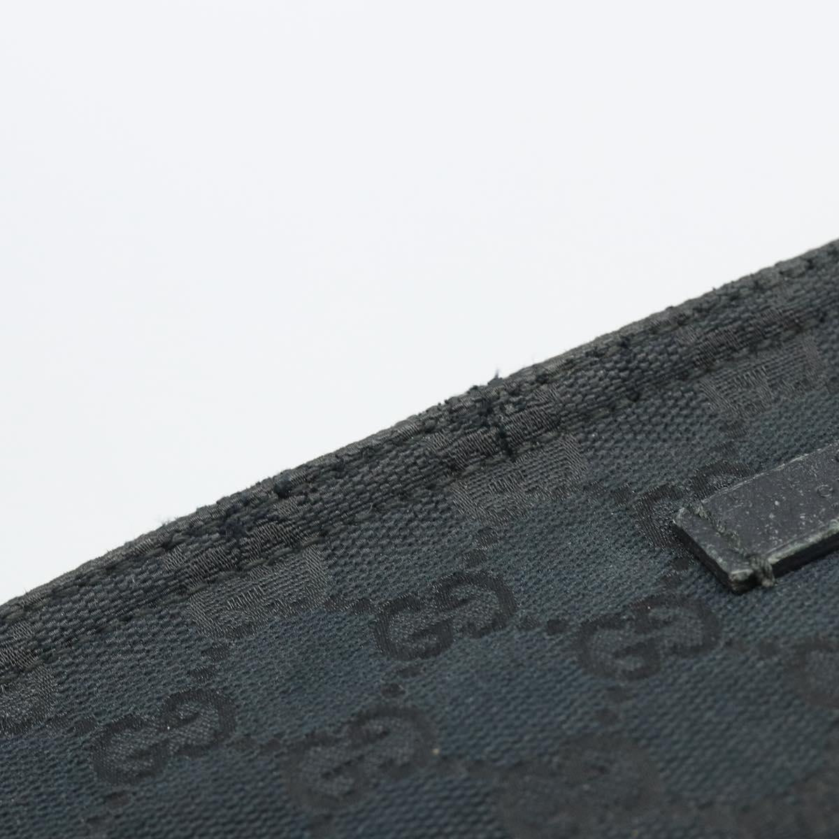 GUCCI GG Canvas Web Sherry Line Shoulder Bag Black Silver 256100 Auth 190463A