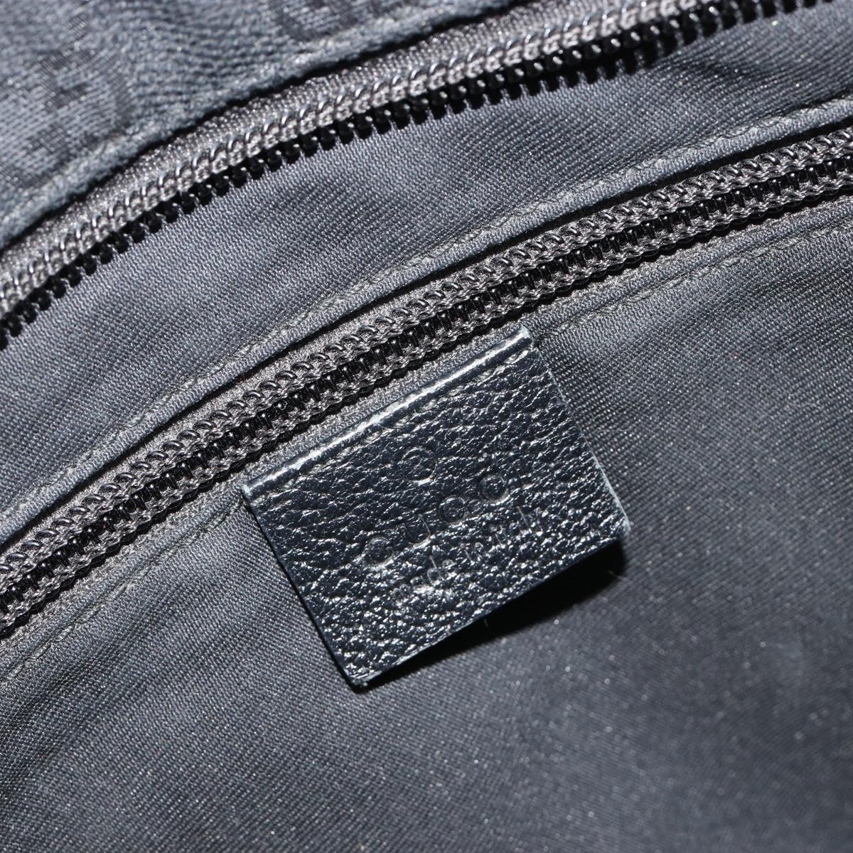 GUCCI GG Canvas Web Sherry Line Shoulder Bag Black Silver 256100 Auth 190463A