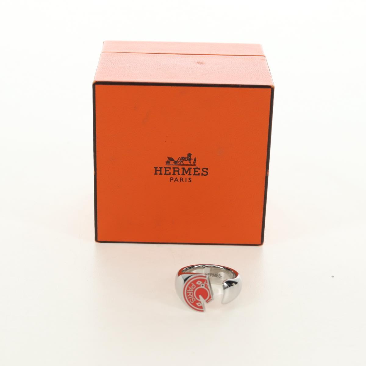 HERMES Carrousel Ring Ag925 Silver Auth 190466M