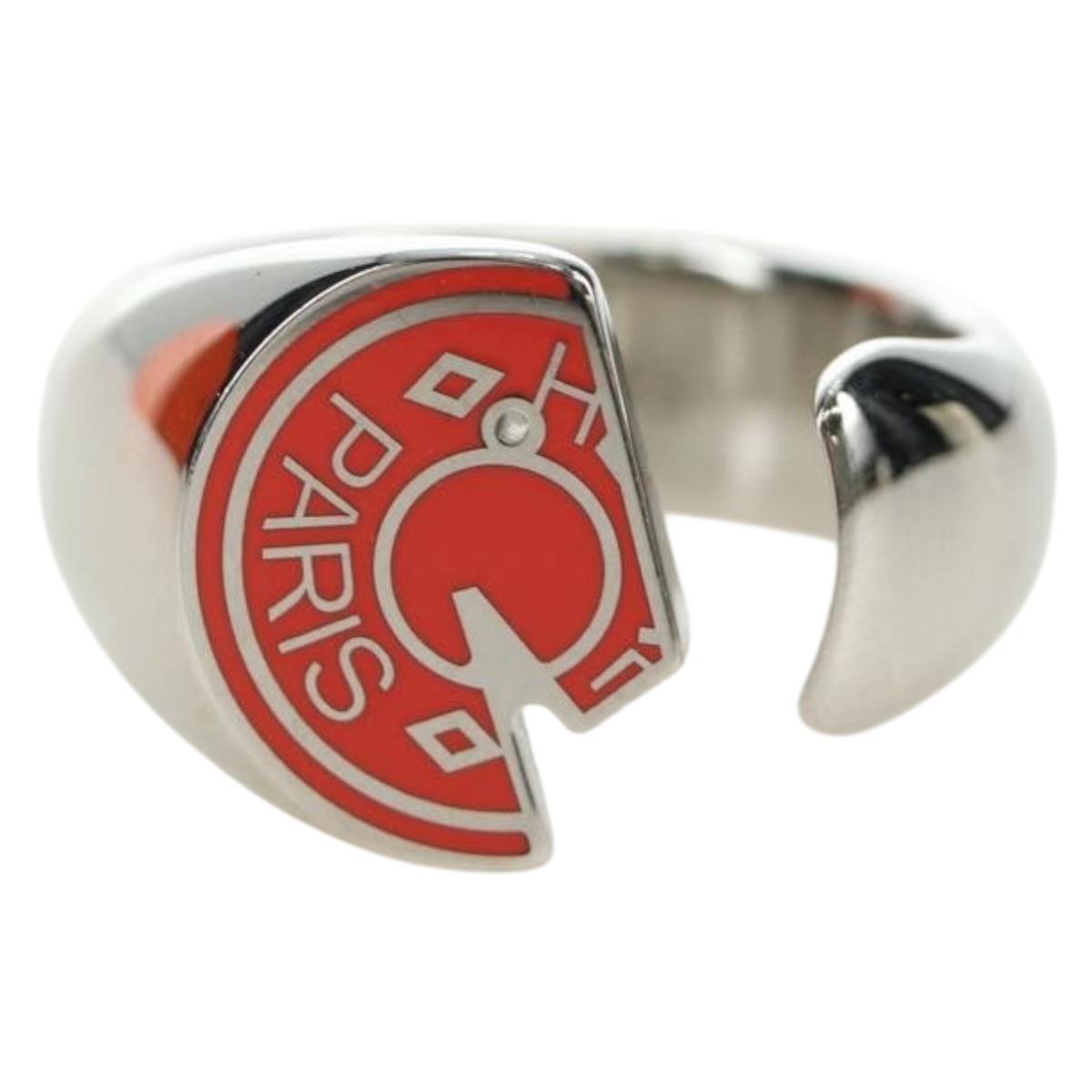 HERMES Carrousel Ring Ag925 Silver Auth 190466M