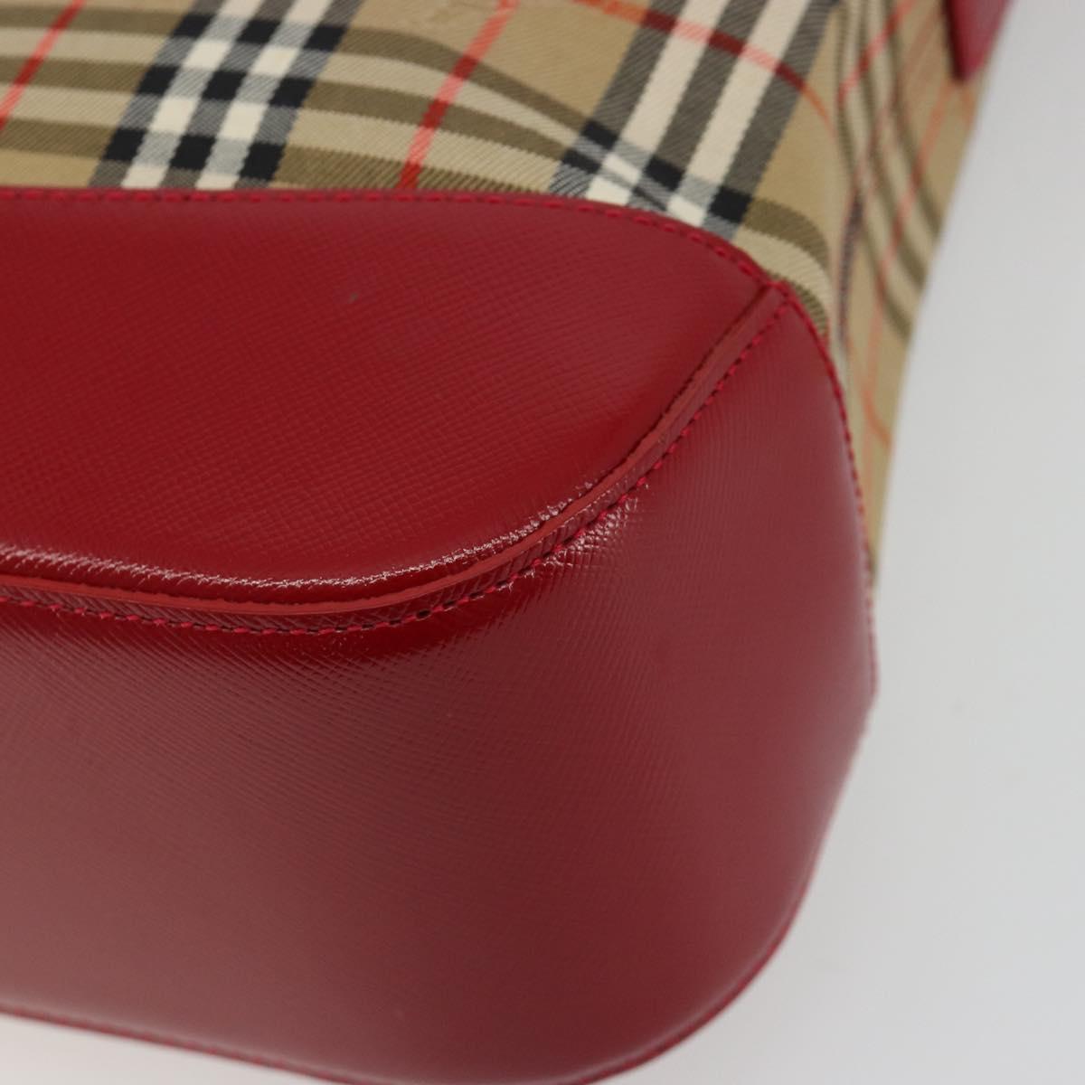 BURBERRY Nova Check Shoulder Bag Canvas Beige Gold Auth 190469A