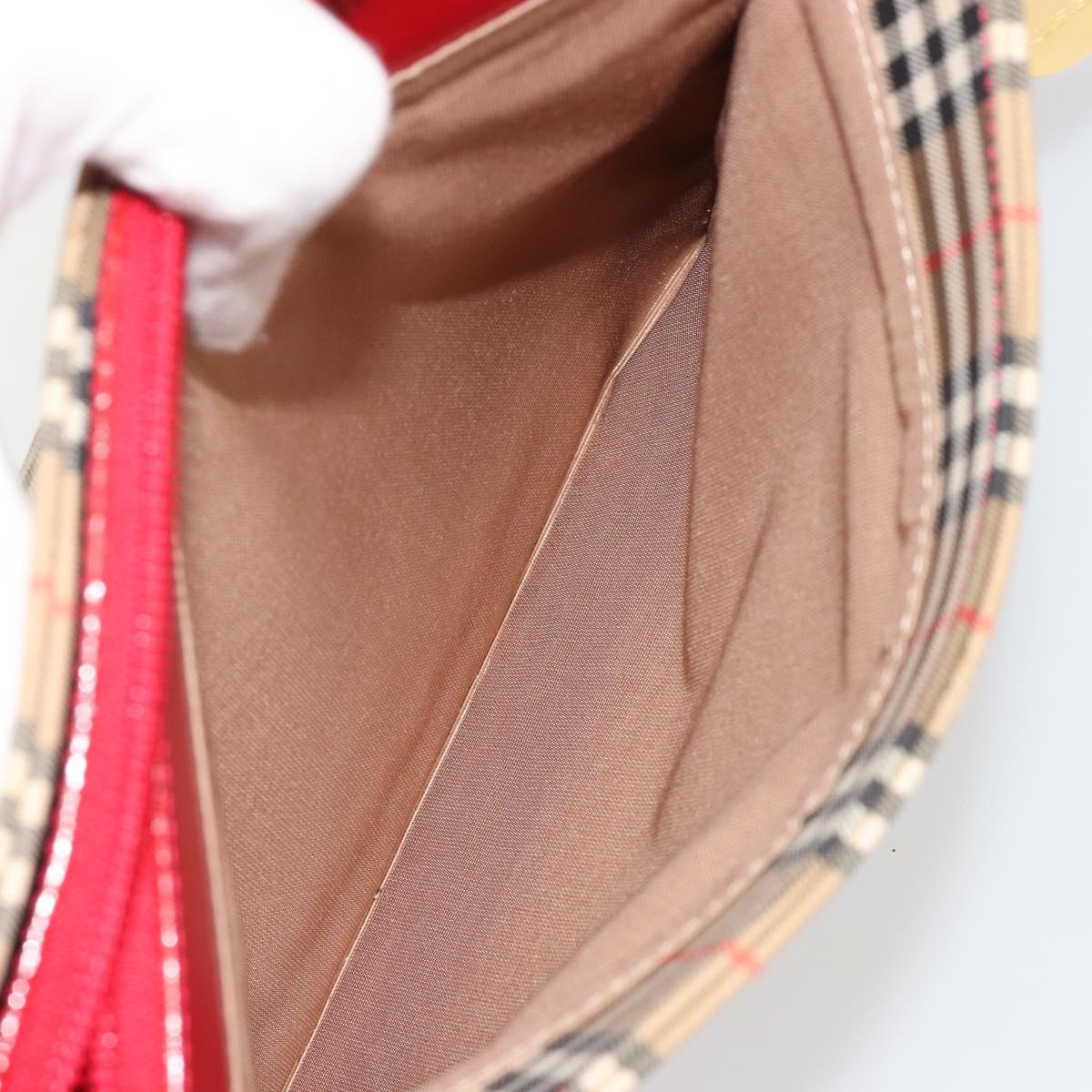 BURBERRY Nova Check Shoulder Bag Canvas Beige Gold Auth 190469A