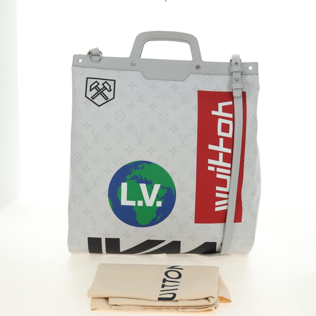 LOUIS VUITTON Monogram White Flat Vertical 2way Multicolor M44627 Auth 190470M