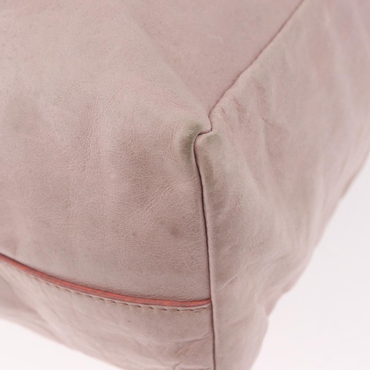 Miu Miu Hand Bag Leather Pink Silver Auth 190473A