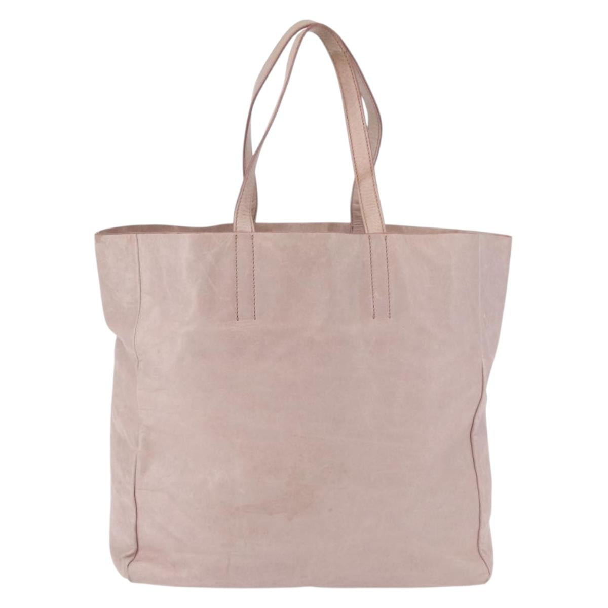 Miu Miu Hand Bag Leather Pink Silver Auth 190473A