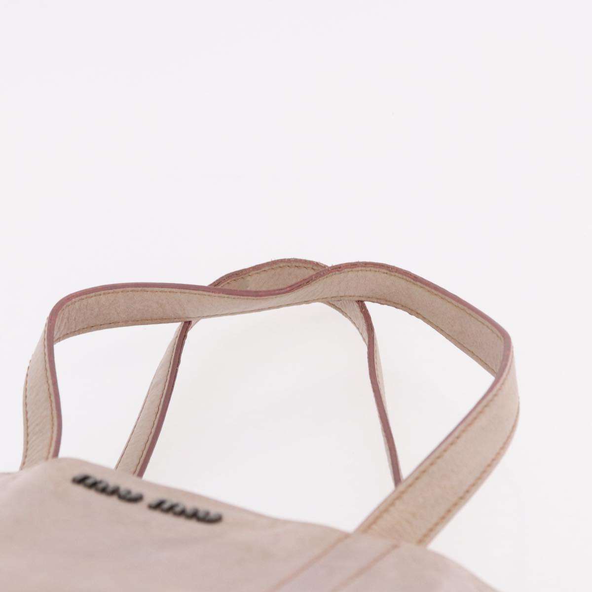 Miu Miu Hand Bag Leather Pink Silver Auth 190473A