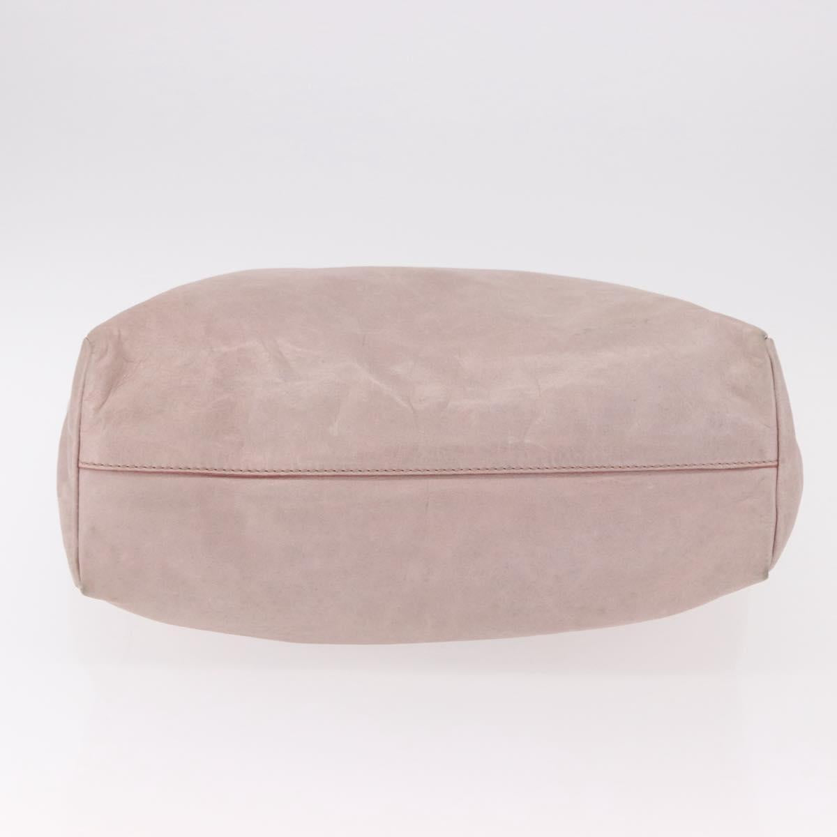 Miu Miu Hand Bag Leather Pink Silver Auth 190473A