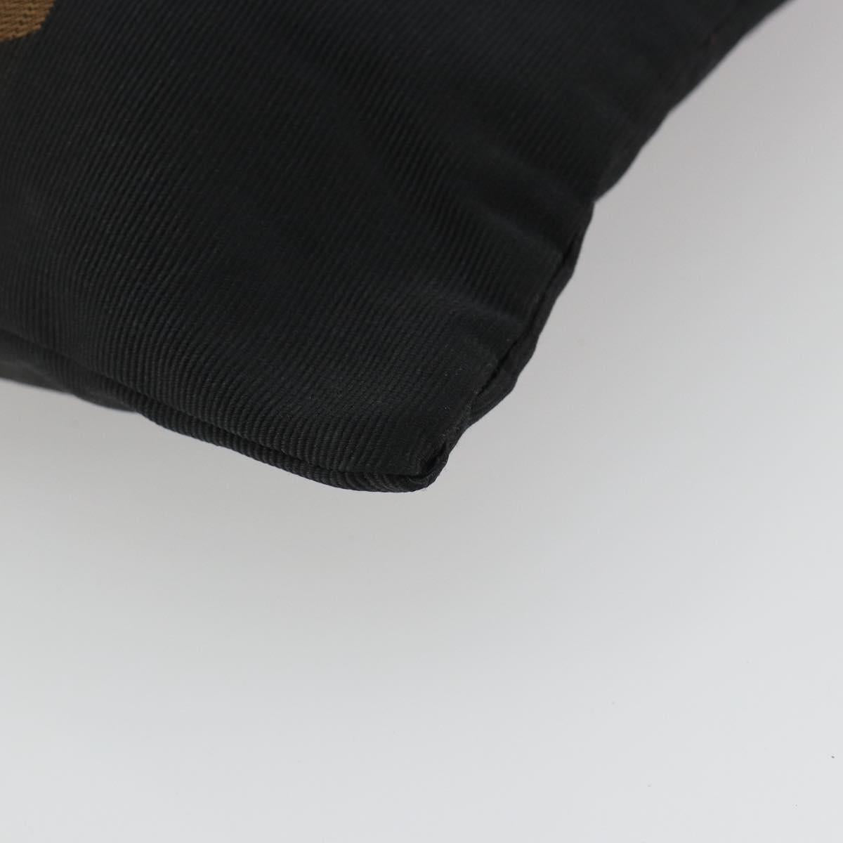 FENDI Tote Bag Canvas Black Gold Auth 190475